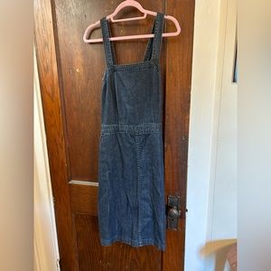 Dark Denim Pinafore Dress - Casual Women’s Overalls Style